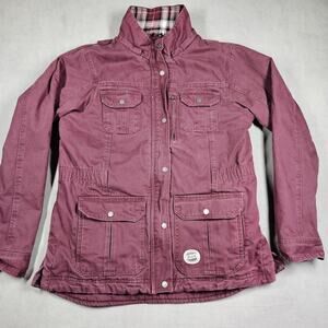 BERNE Duck Barn Coat Jacket Women's Sz XL Flannel Lined Canvas Chore Purple